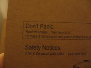 Don't Panic insert